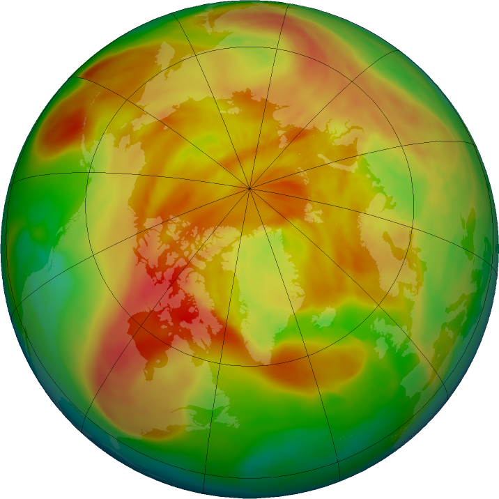 Arctic ozone map for 08 April 2016